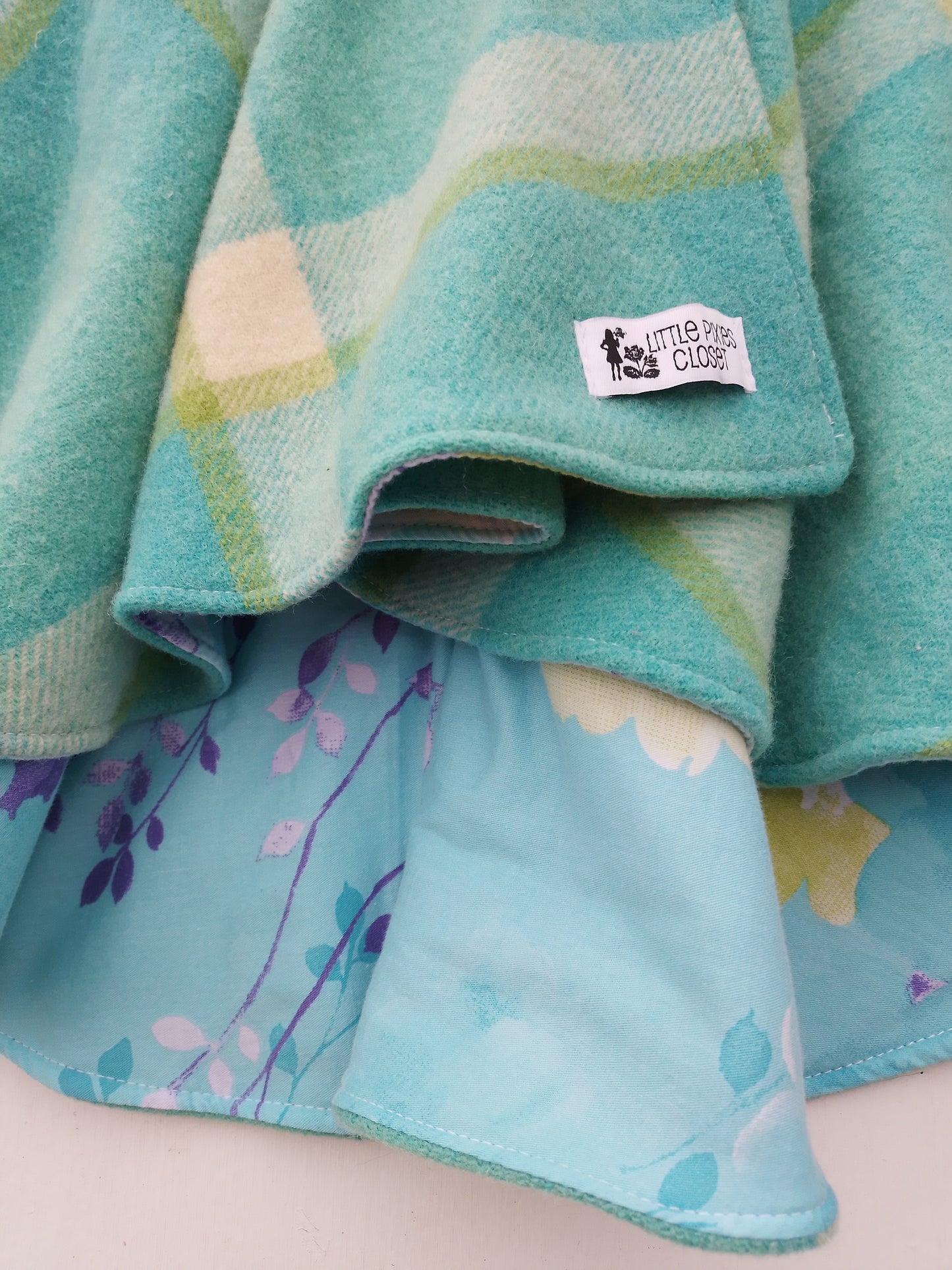 Dutchess Coat - Aqua Check + floral image 3