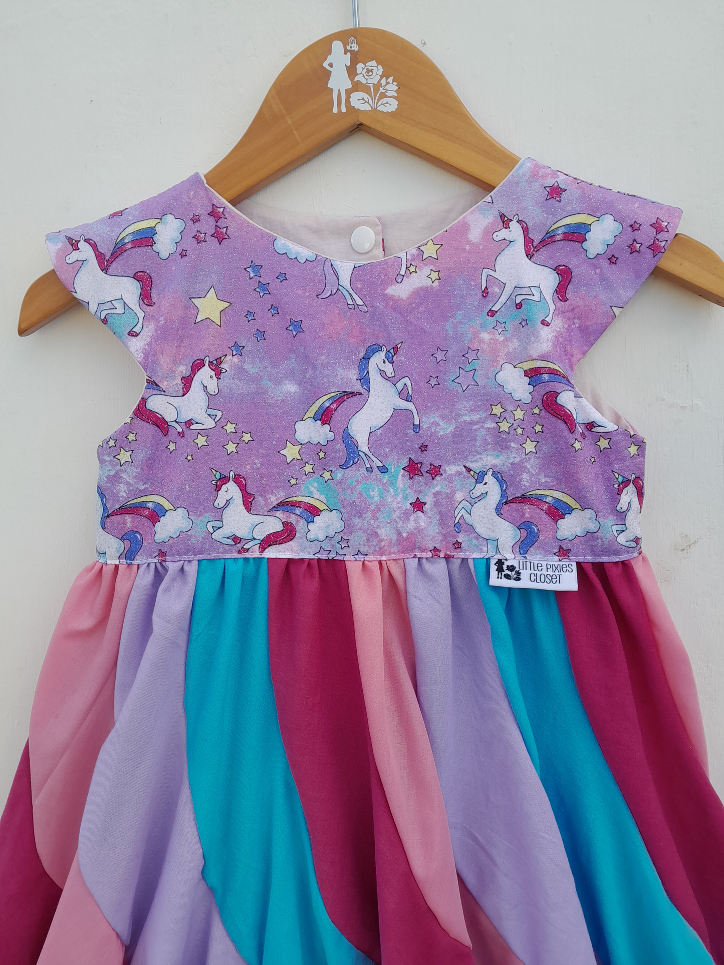 Swirl Dress - Pink Unicorns image 1