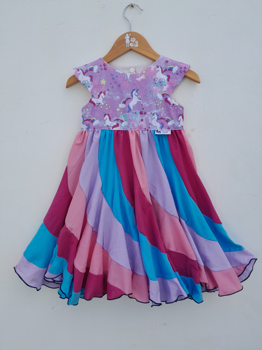 Swirl Dress - Pink Unicorns image 0