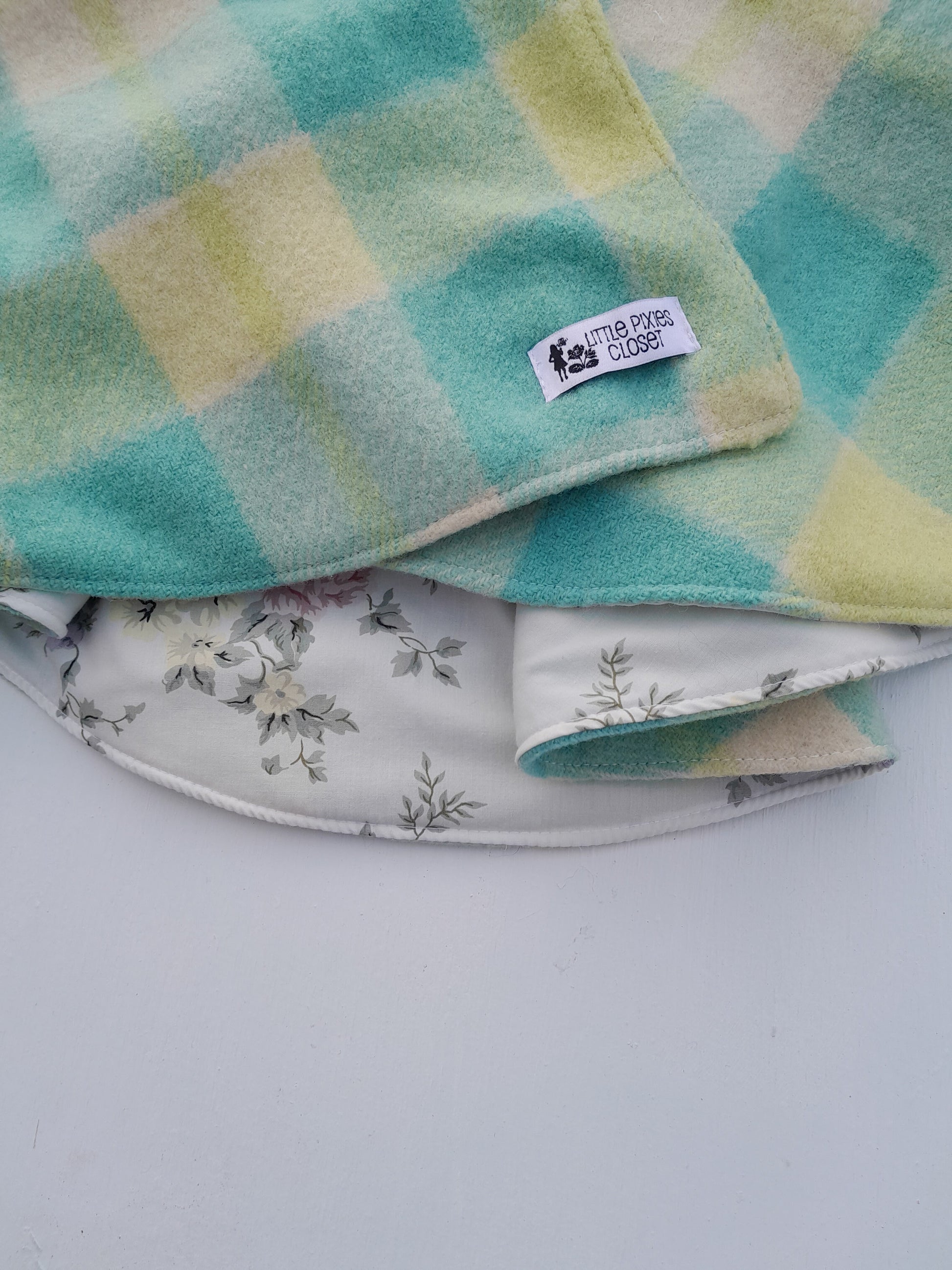 Dutchess Coat - Green Check Wool + Floral image 1
